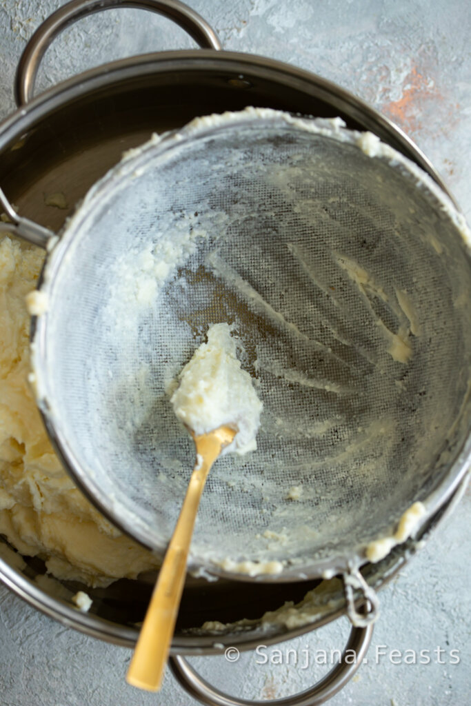pass the shrikhand through a sieve