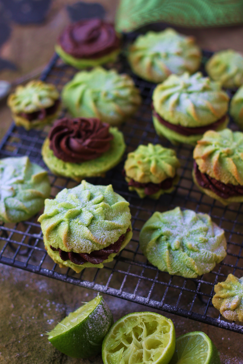 Lime and Dark Chocolate Melting Moments