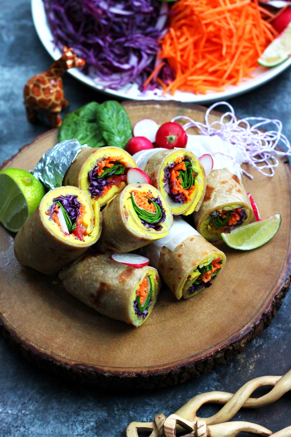 Ugandan Rolex - East African Breakfast Wraps Rolled with a Vegan Omelette Inside