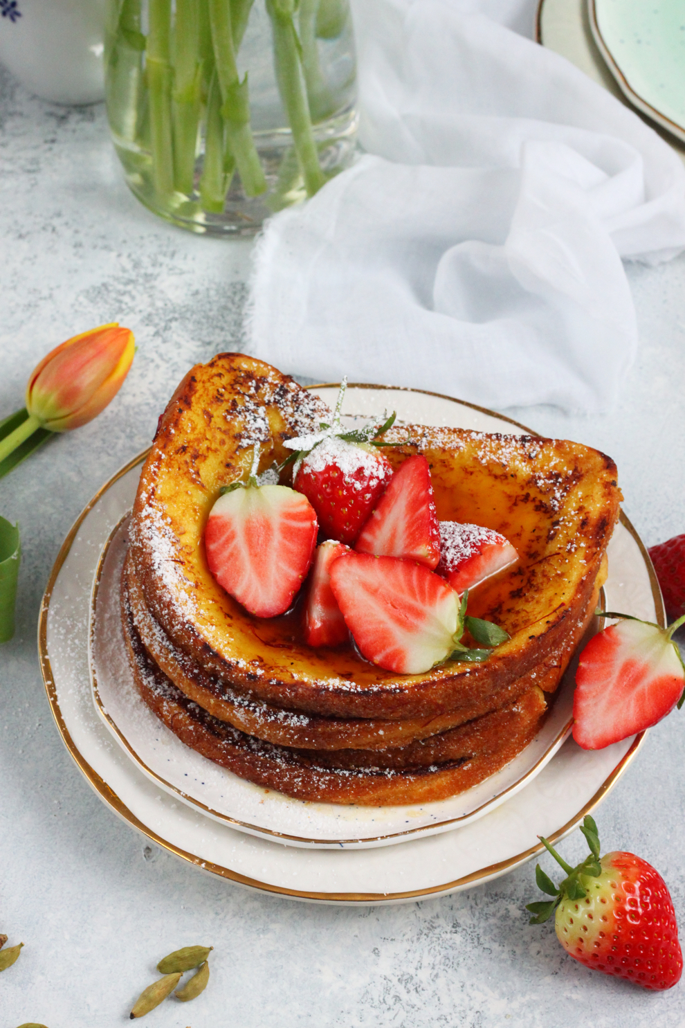 Vegan Cardamom and Saffron French Toast