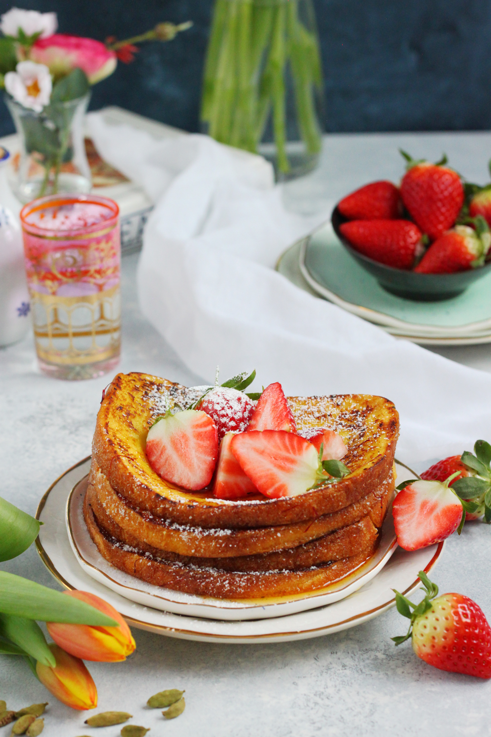 Vegan Cardamom and Saffron French Toast