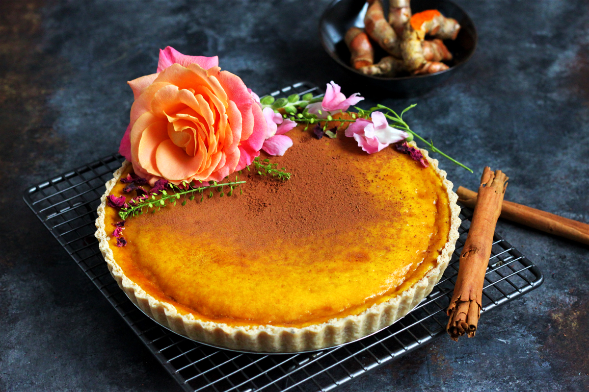 Eggless Turmeric Milk Tart