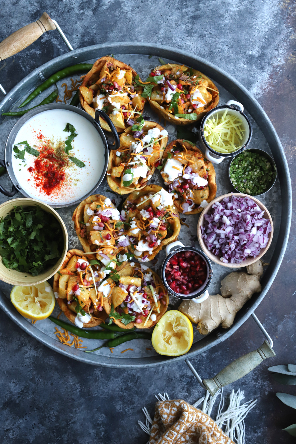 Crispy Aloo Chaat Potato Skins