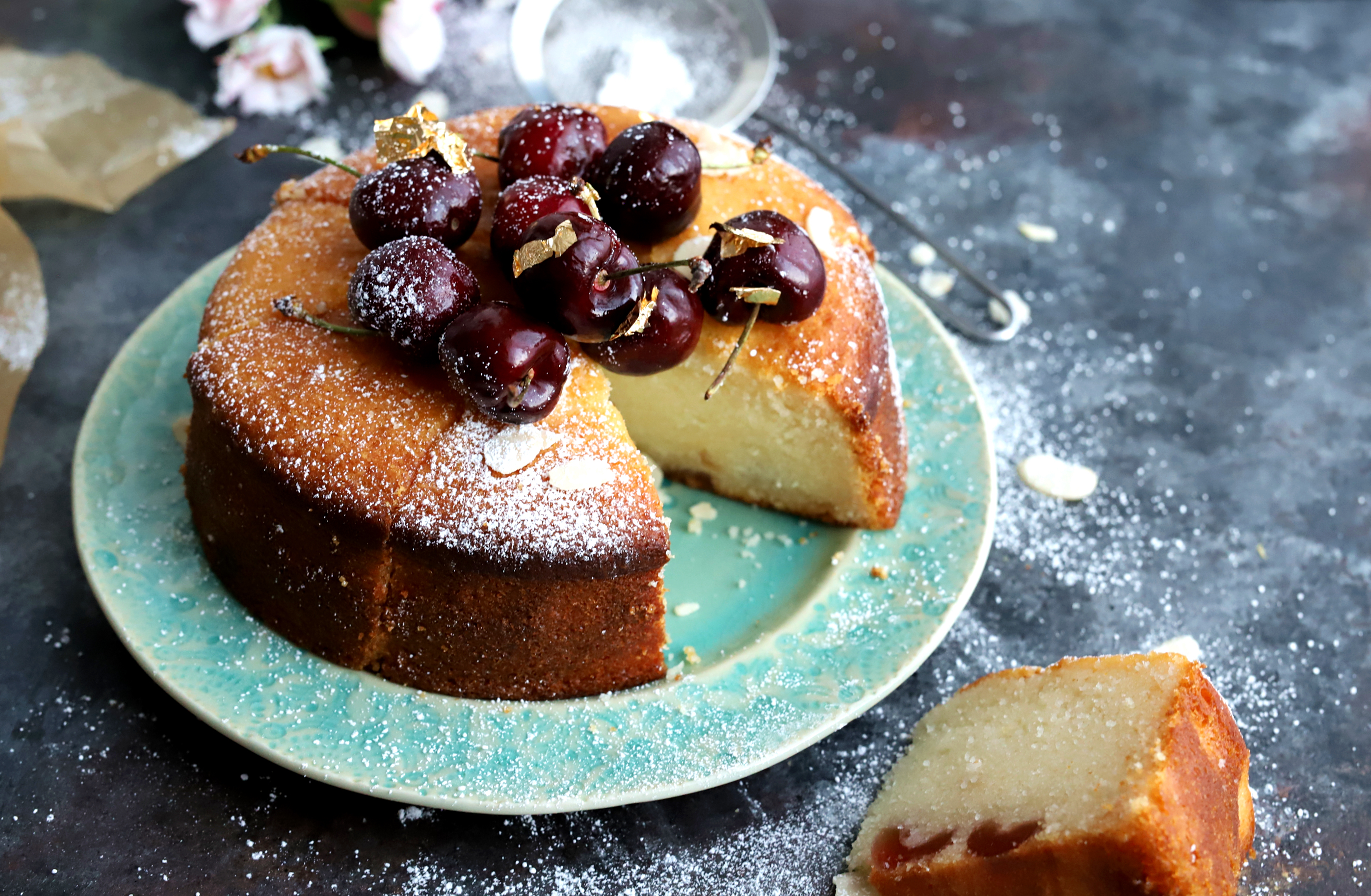 Vegan Cherry Bakewell Cake