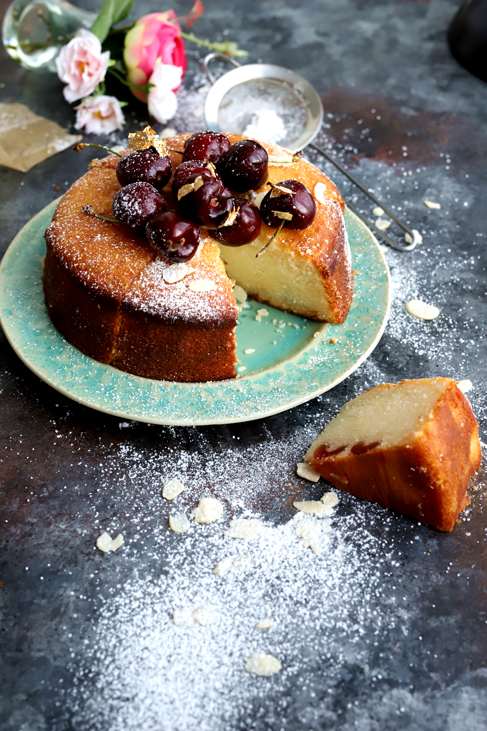 Vegan Cherry Bakewell Cake