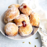Vegan Raspberry Jam Doughnuts with Cardamom Sugar