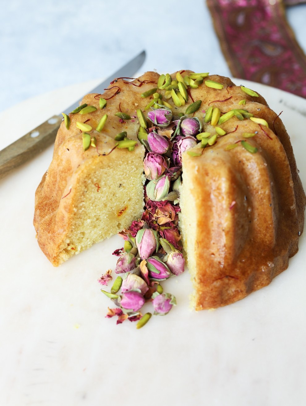 Eggless Gulab Jamun Cake