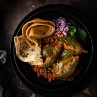 Bharela Ravaiya nu Shaak - Gujarati Curry with Stuffed Aubergines