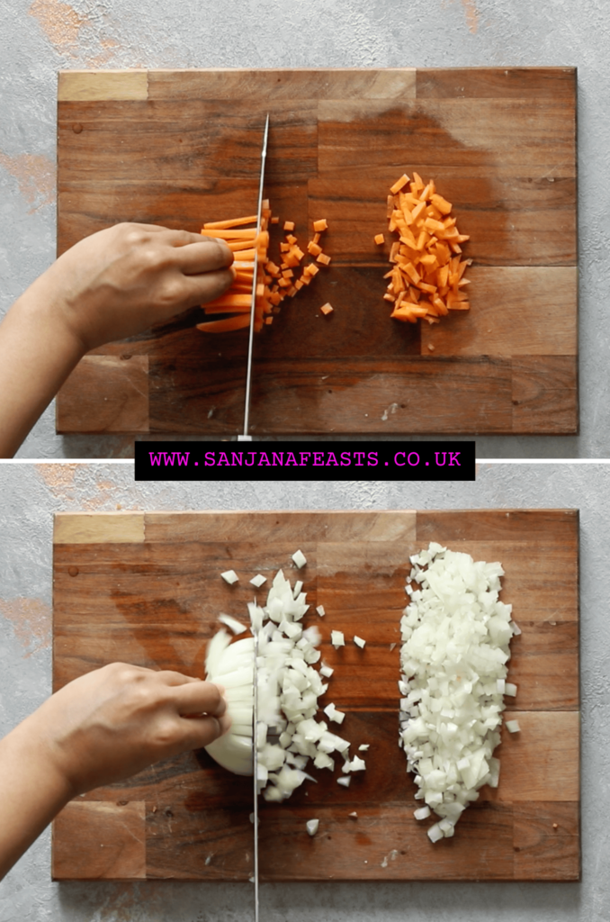 Chop the veg for the filling