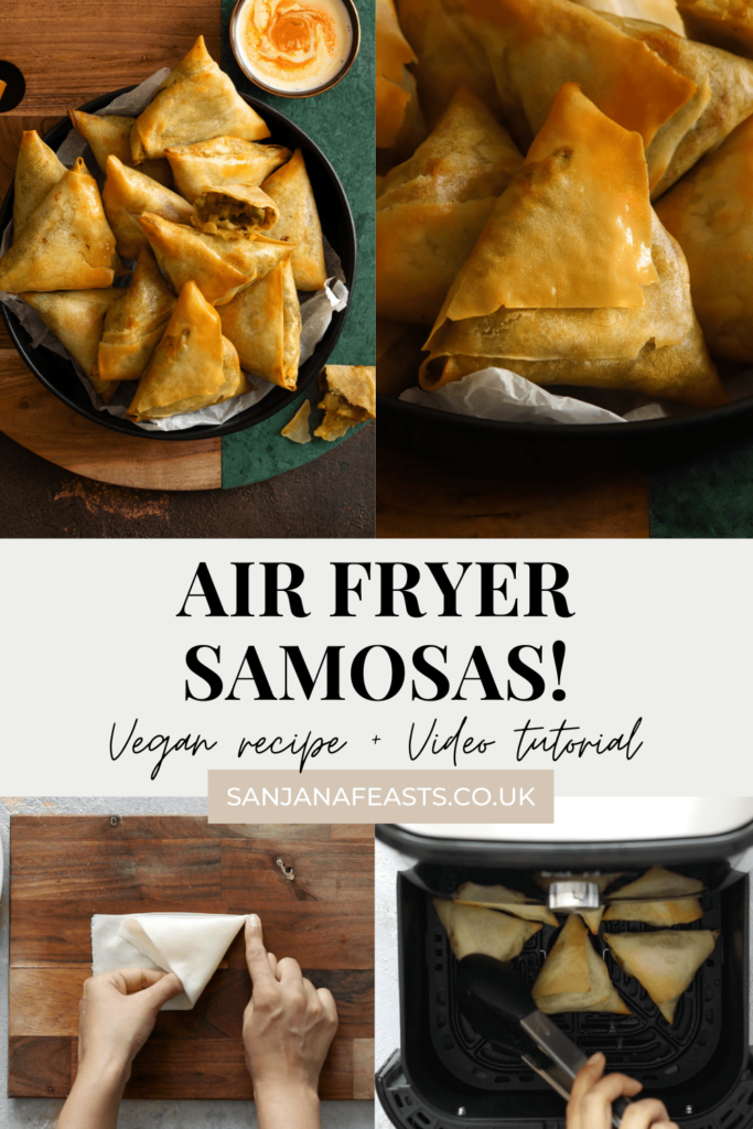 Golden Air Fryer Samosas Vegetarian Video Tutorial