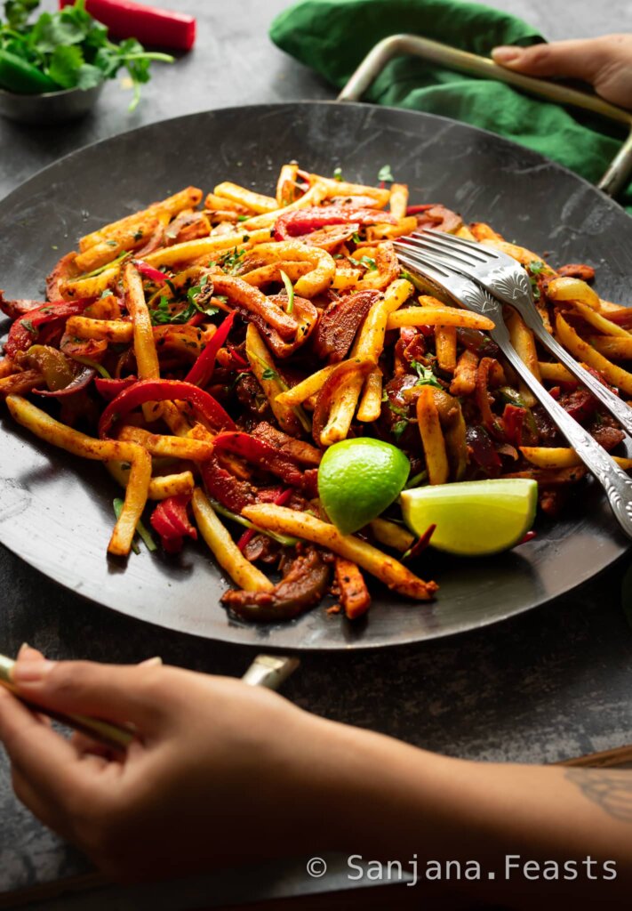 Jalfrezi Fries recipe Sanjana Feasts