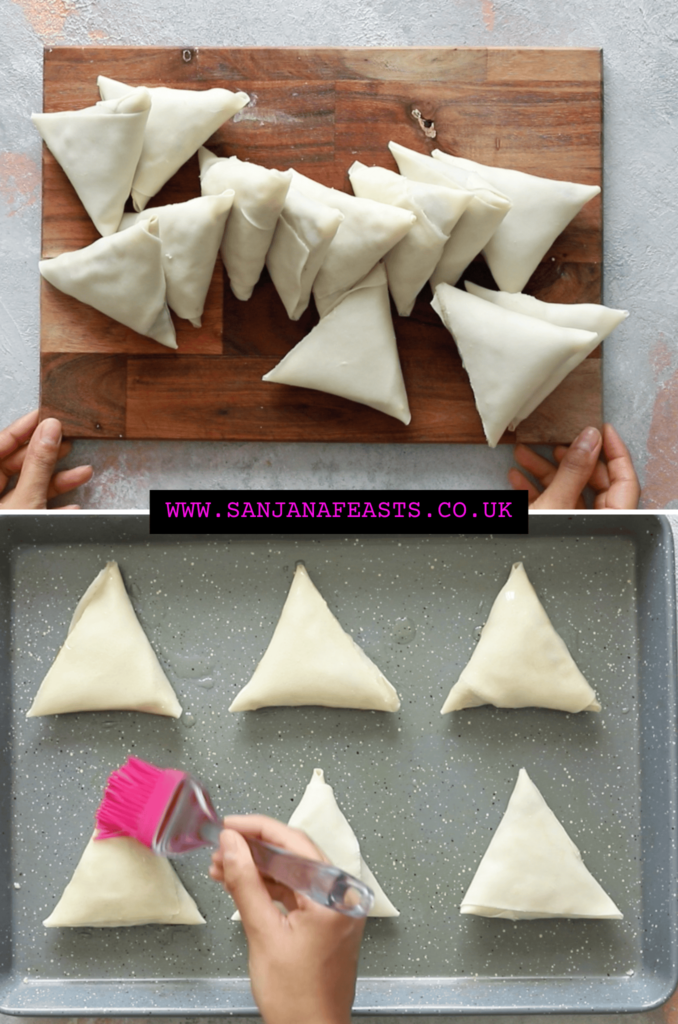 Samosas ready for air fryer