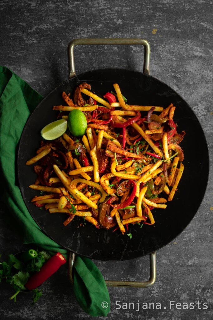 Vegan Jalfrezi recipe Masala Chips