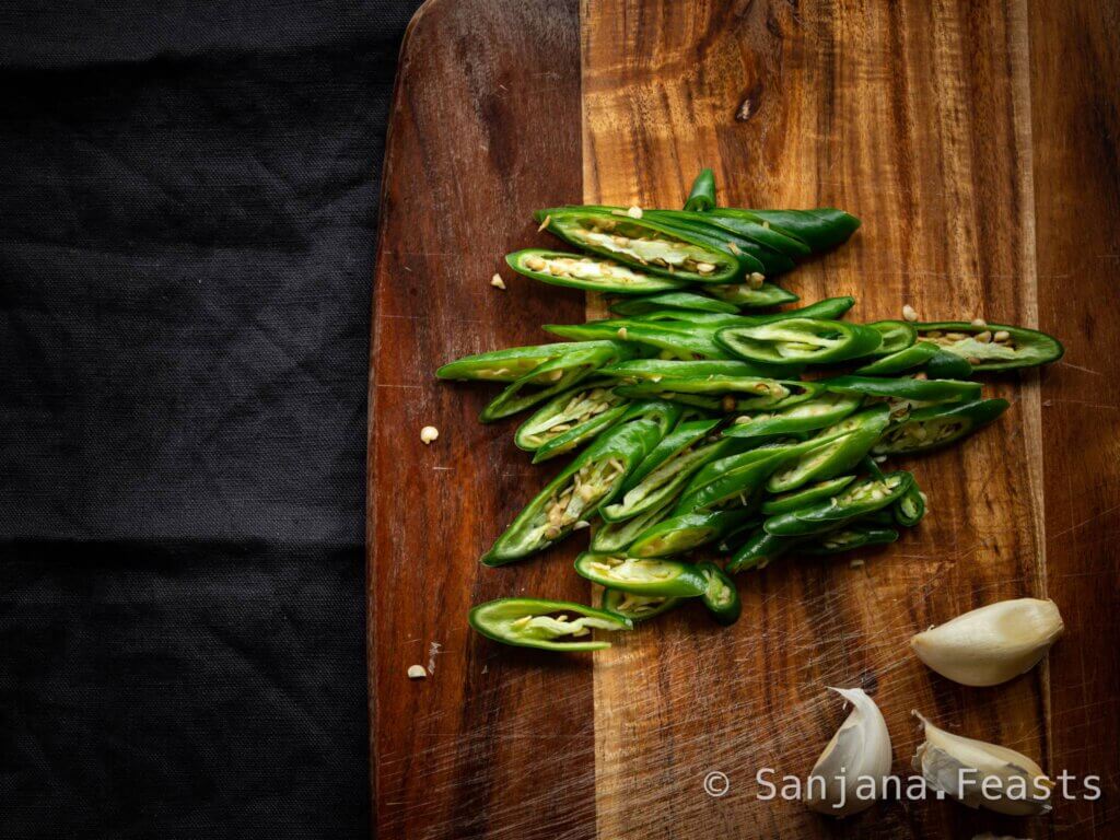 Fresh green chillies