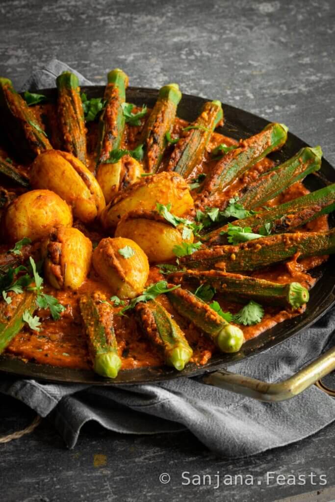 Aloo Bhindi Tawa Masala Indian curry recipes