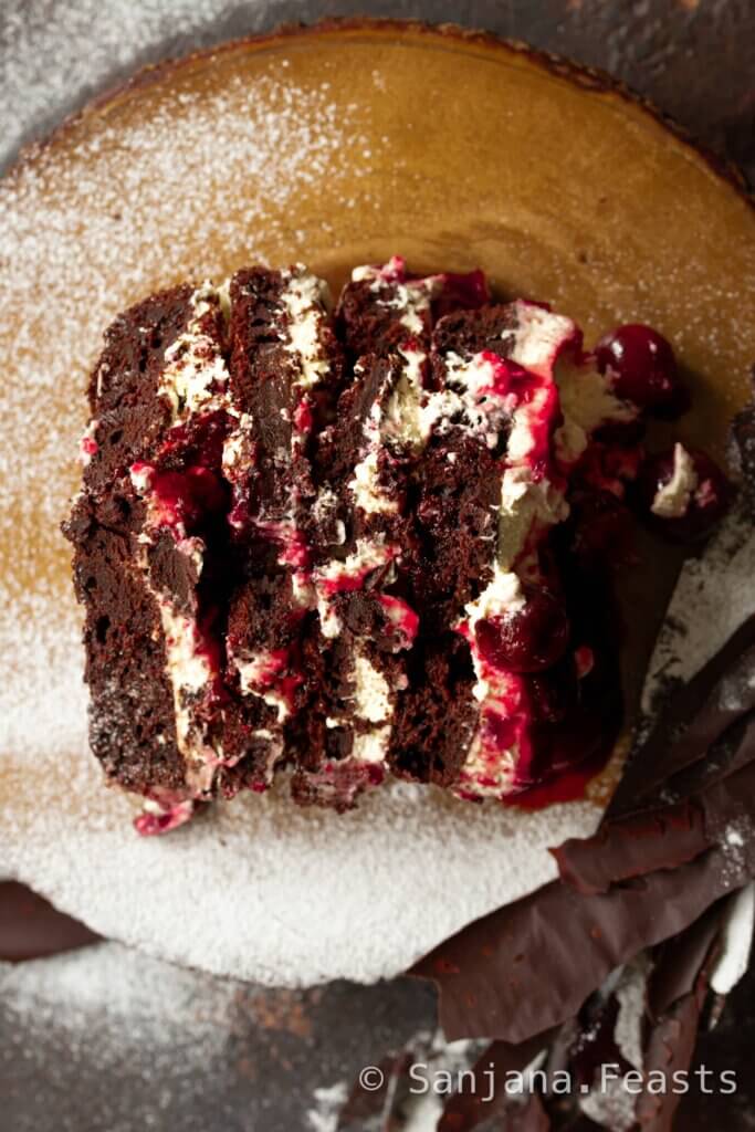 Eggless Black Forest Cake recipe