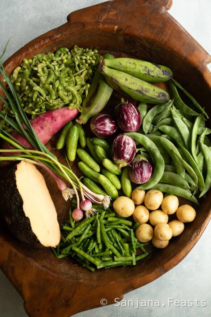 Ingredients for Undhiyu