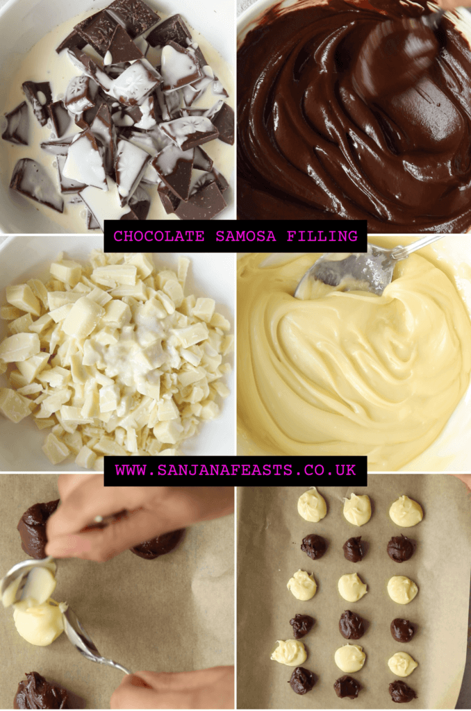 Chocolate samosa filling with chocolate ganache
