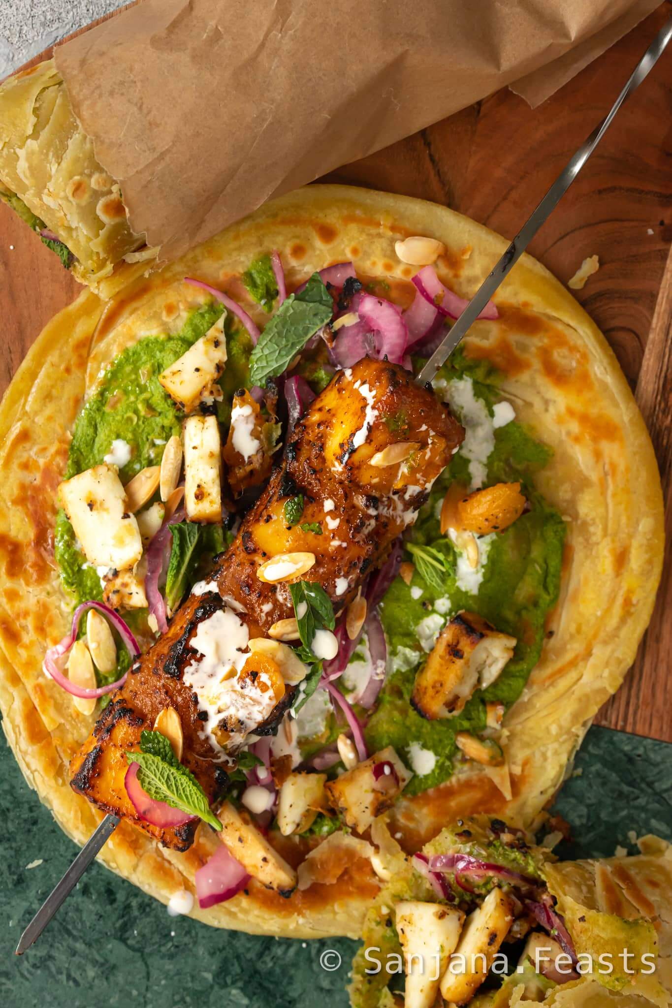 How to make shahi paneer tikka rolls