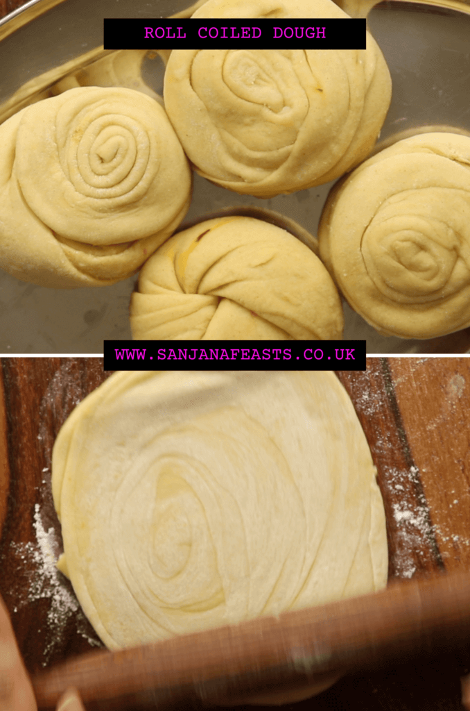Layering paratha