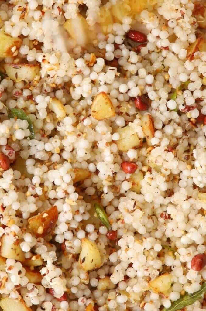 Cooked sabudana khichdi