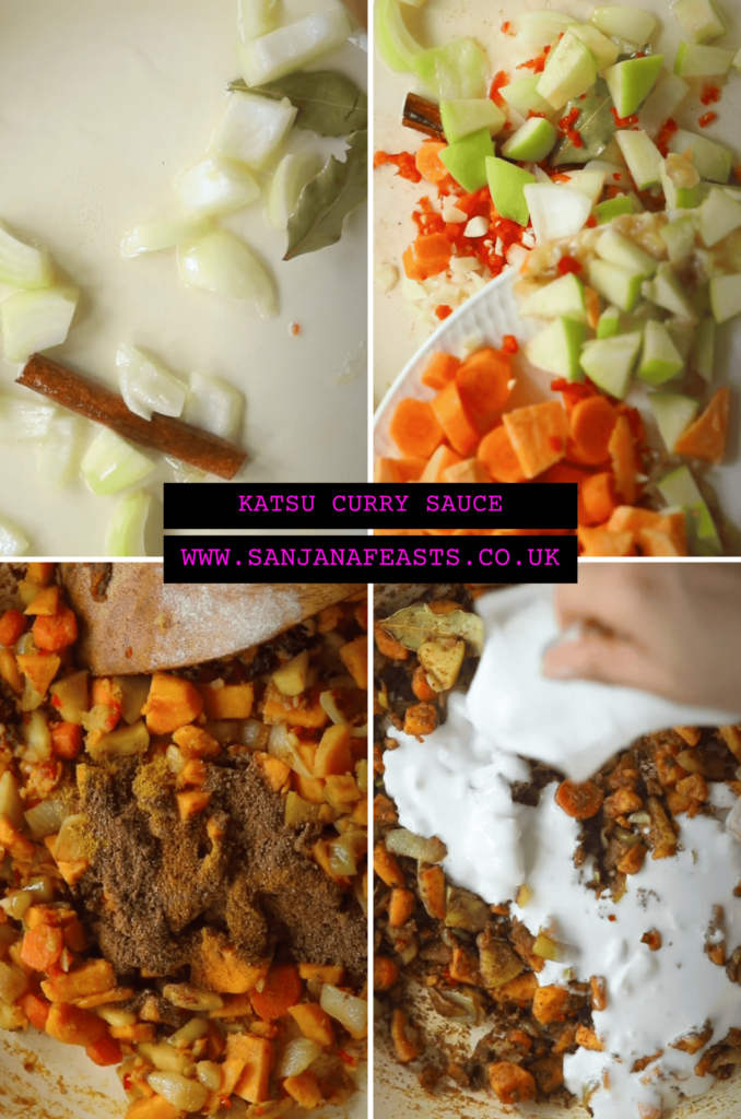 Brown the vegetables and add coconut milk
