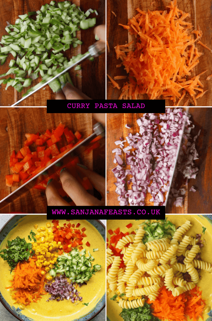 Vegetables for pasta salad