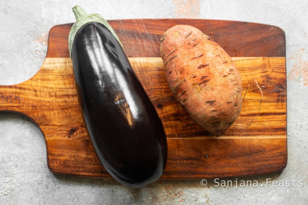 aubergine and sweet potato