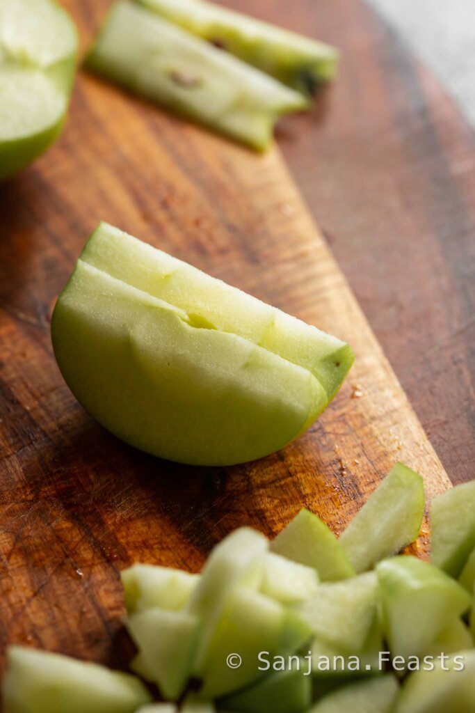 green apples add sharpness to the curry sauce