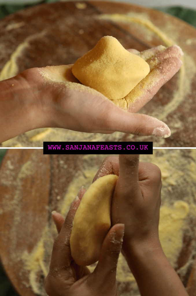 forming the roti dough