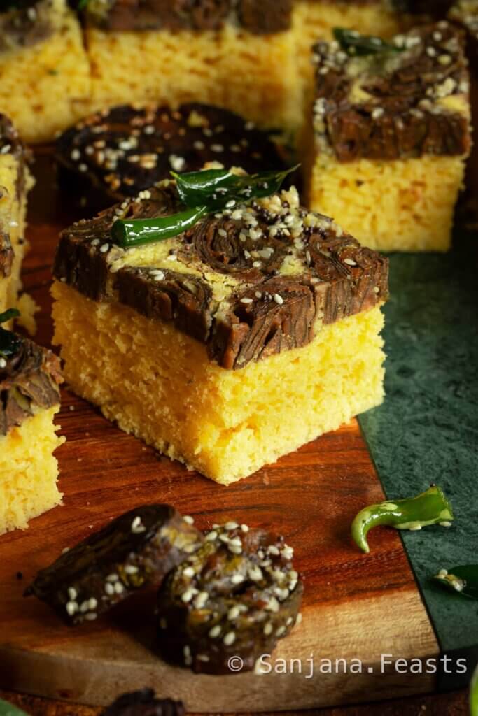 Khaman Dhokla with Patra