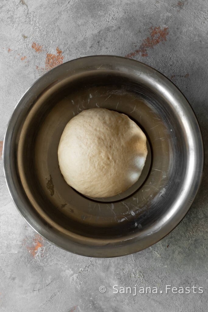 Doughnut dough ready to proof
