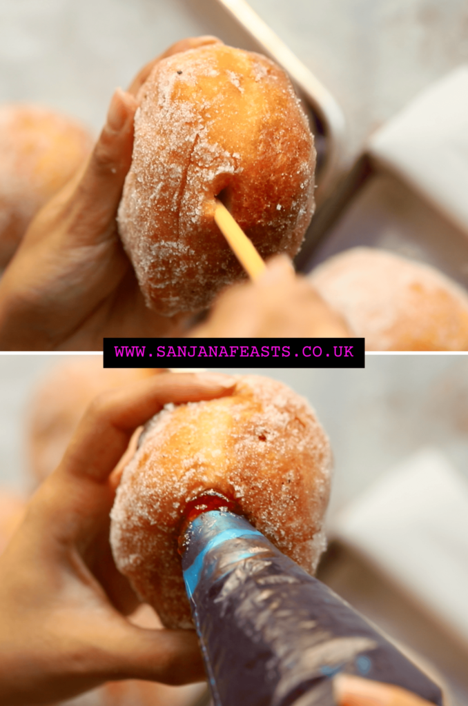 How to fill jam doughnuts