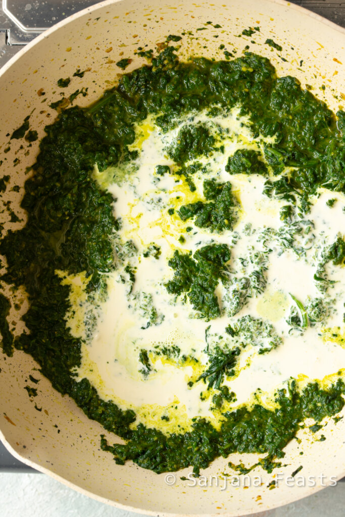 Add cream or yoghurt to make the curry creamy
