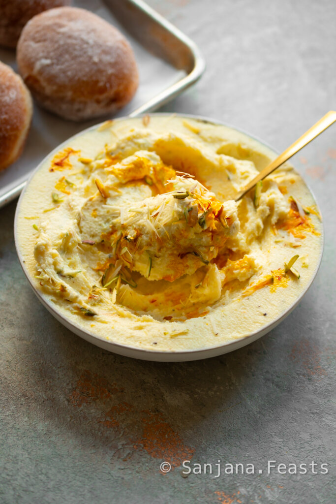 Delicious Indian sweet yogurt dessert shrikhand