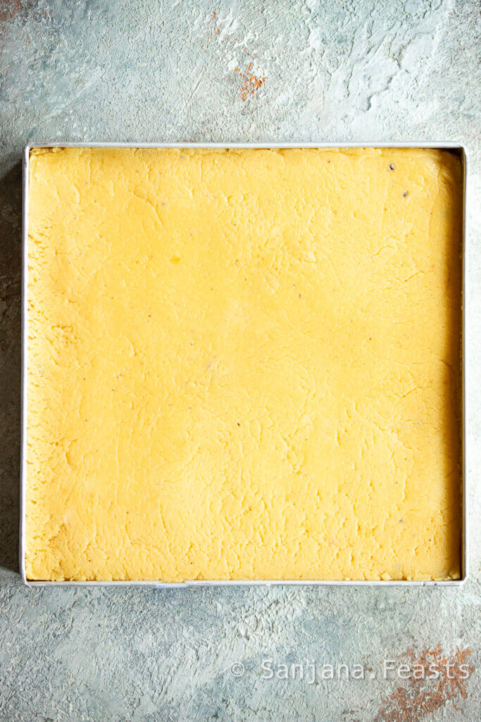 Press the mixture until flat