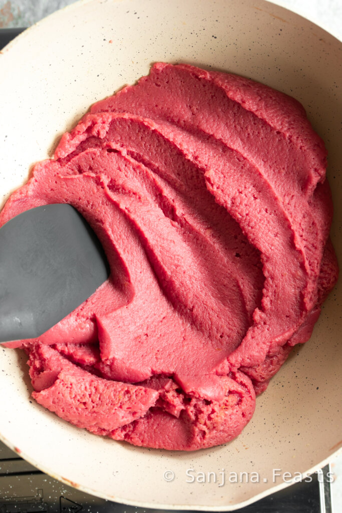 Strawberry Barfi Recipe (2 Ingredients) ice cream tub add pink food colour pink barfi recipe