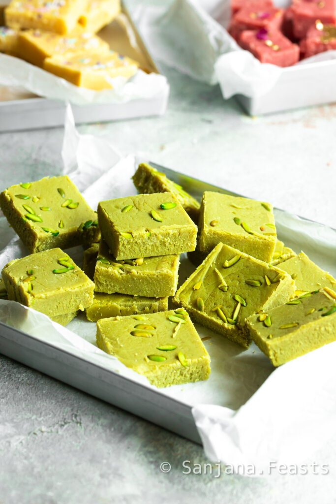 indian sweets pista burfi
