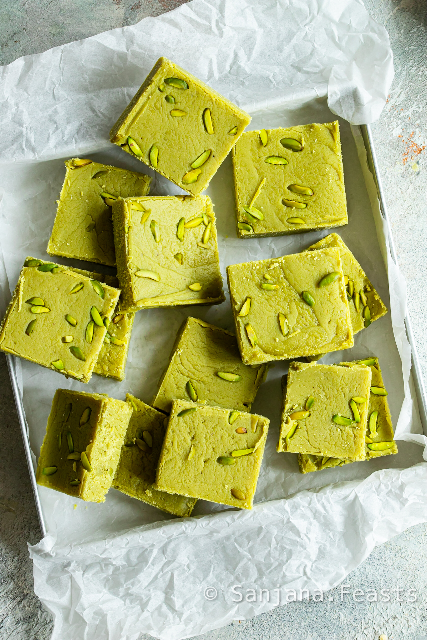 pieces of pistachio barfi pista burfi fudge