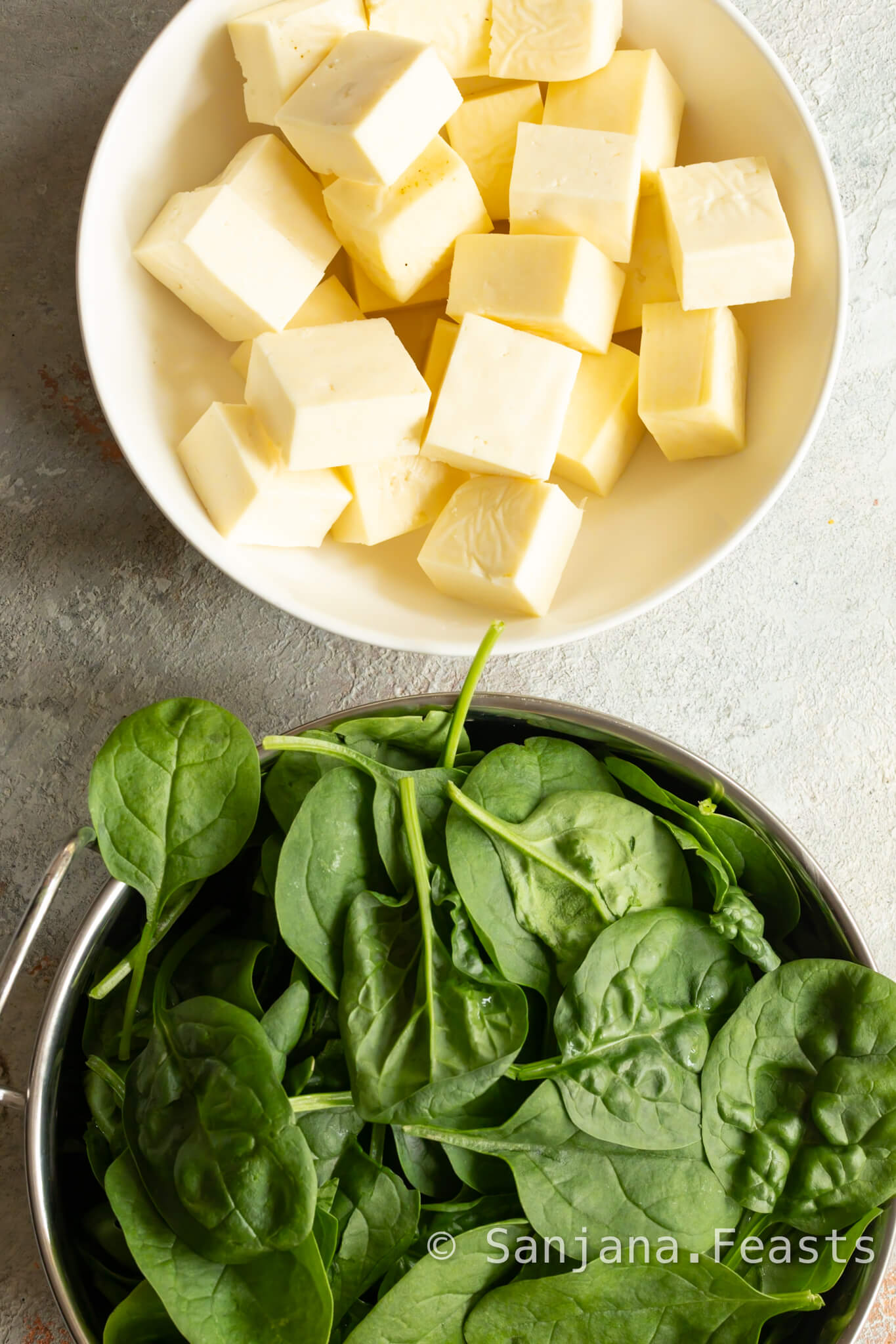 ingredients for palak paneer