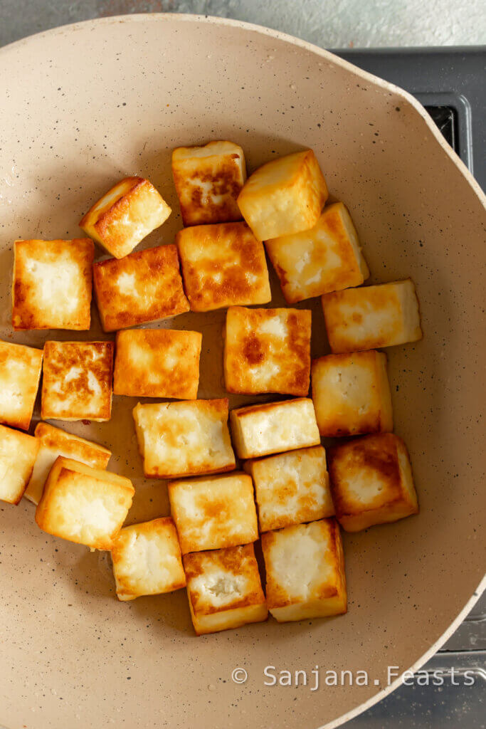 paneer should be golden all over