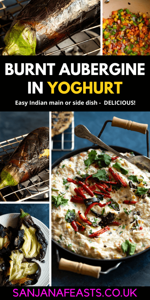 Burnt Aubergine Curry with yoghurt