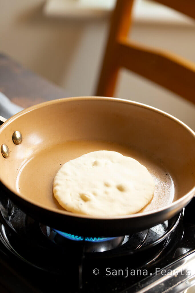 bubbles on soft gluten free naan