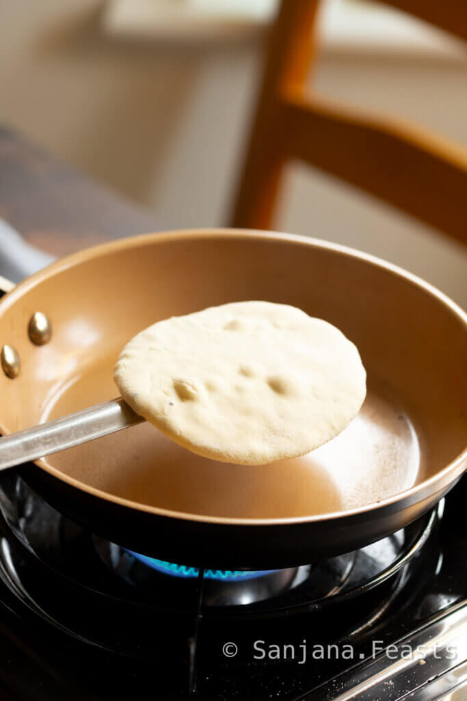 turn the naan in non stick pan