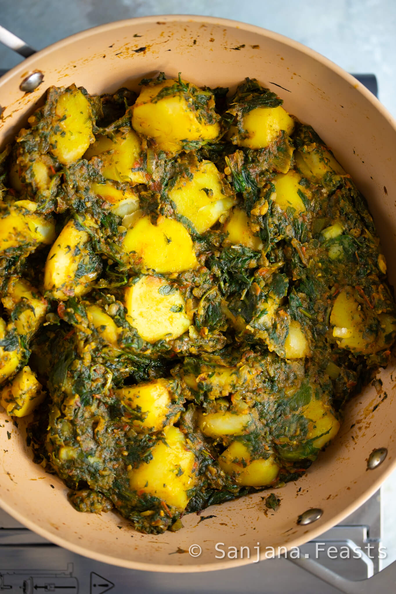 Saag aloo is ready