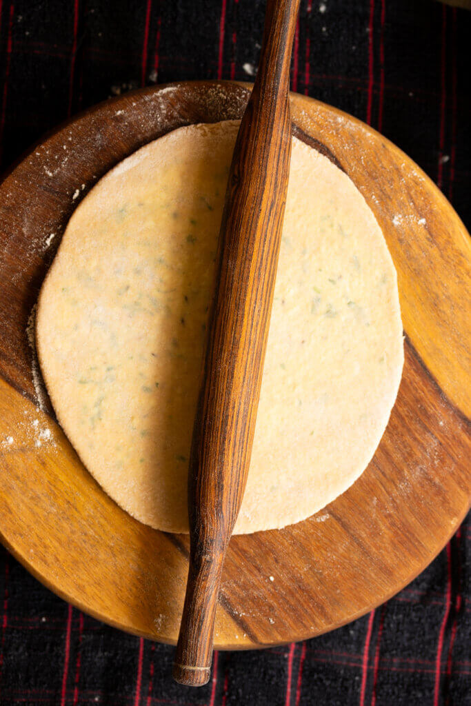 use a rolling pin for the flatbread
