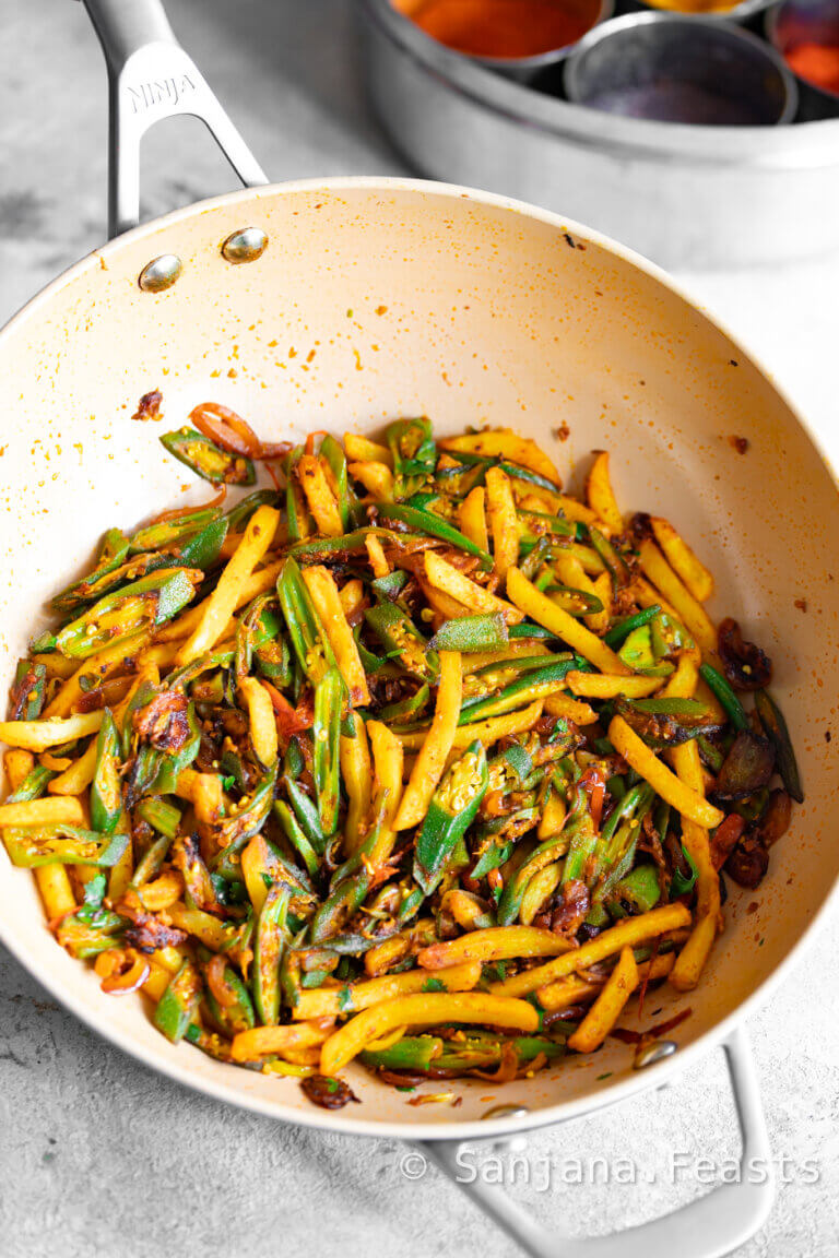 Okra and Potato Fries Curry
