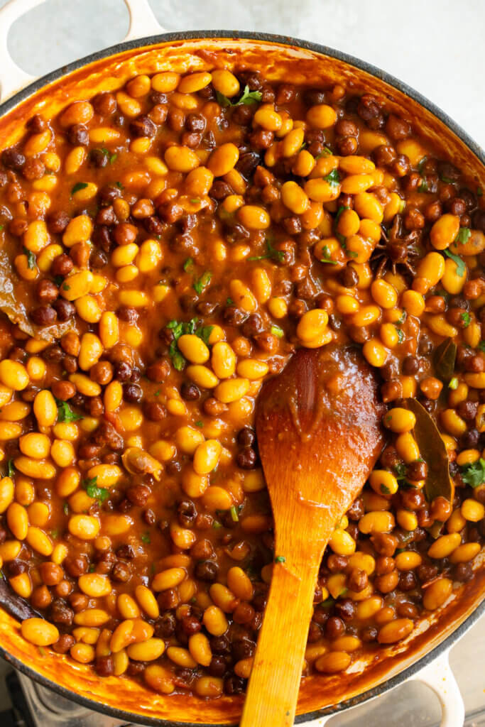vaal beans val beans and black chana shaak