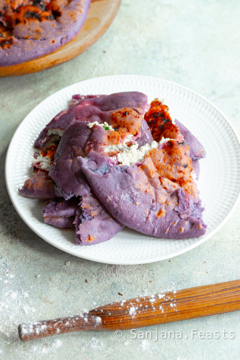 ube cheese naan purple sweet potato naan