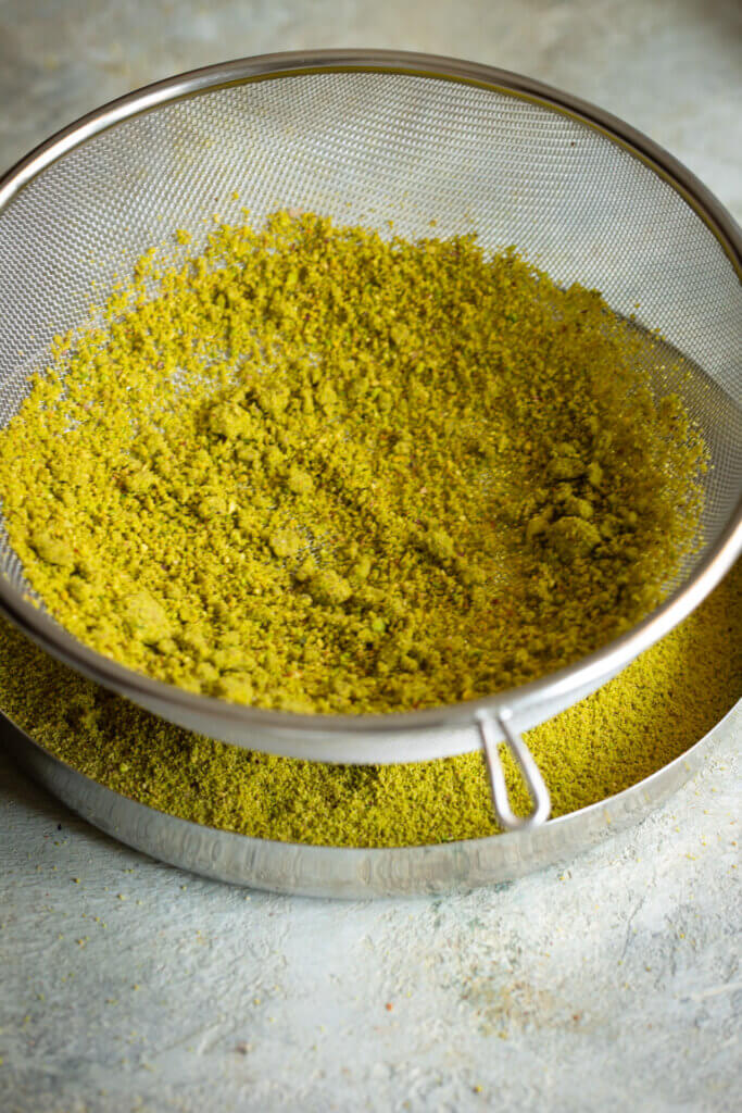sieve the pistachios